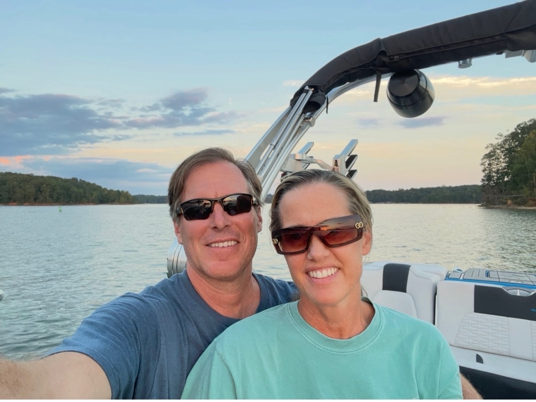Trip and Lori on the dock at Lake Hartwell