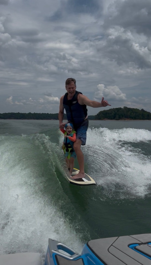 Trip wakeboarding on Lake Hartwell